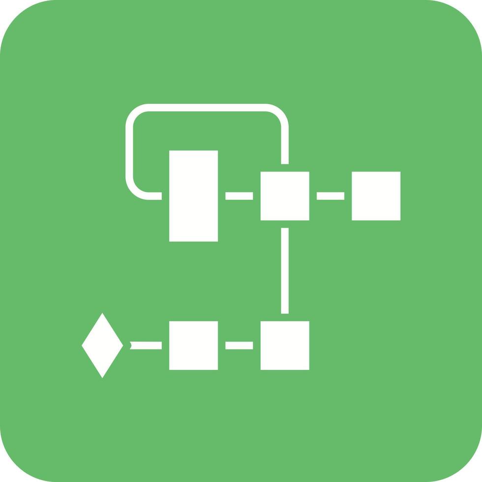 Flussdiagramm-Glyphe Hintergrundsymbol mit runder Ecke vektor