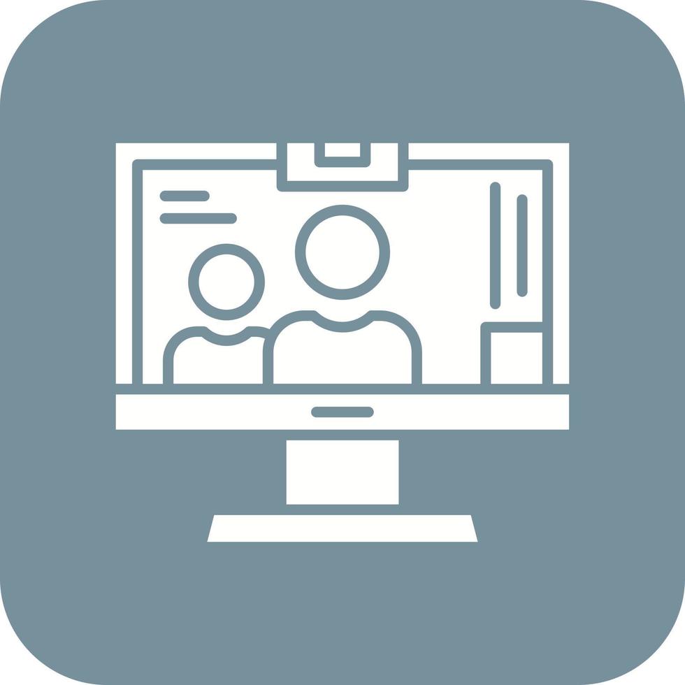 Webcam-Glyphe Hintergrundsymbol mit runder Ecke vektor