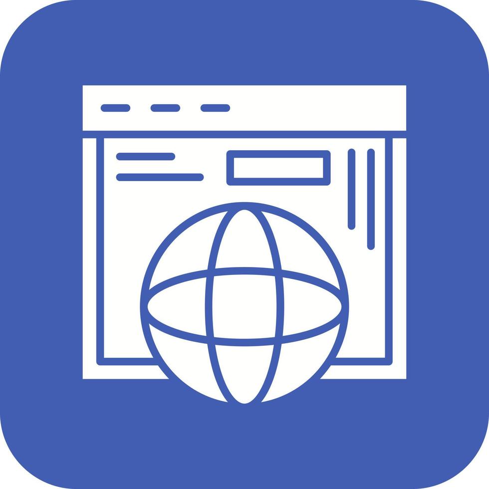 weltweites Glyphen-Hintergrundsymbol mit runder Ecke vektor