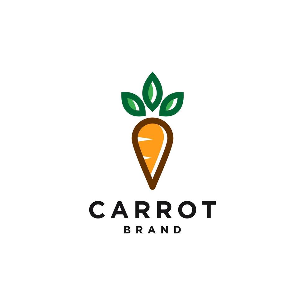 morot plats stift logotyp ikon design i trendig enkel stil vektor , grönsaker marknadsföra logotyp design