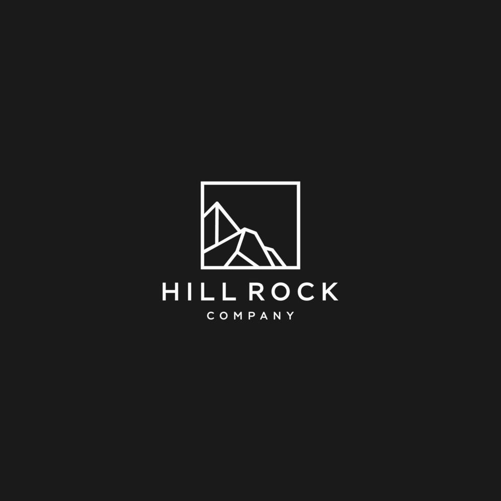 Geometrisches Rock Stone Mount Peak-Landschaftslogo-Symbol, Rock Peak Outdoor-Logo-Vektorvorlage vektor