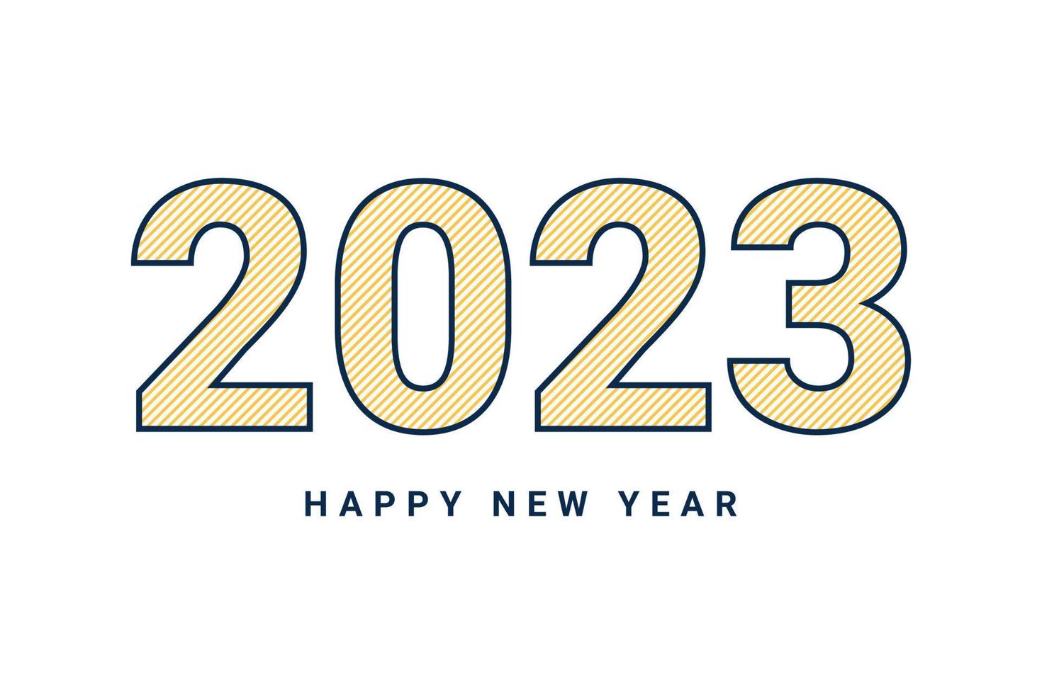 Lycklig ny år 2023 enkel stil baner och text design. vektor