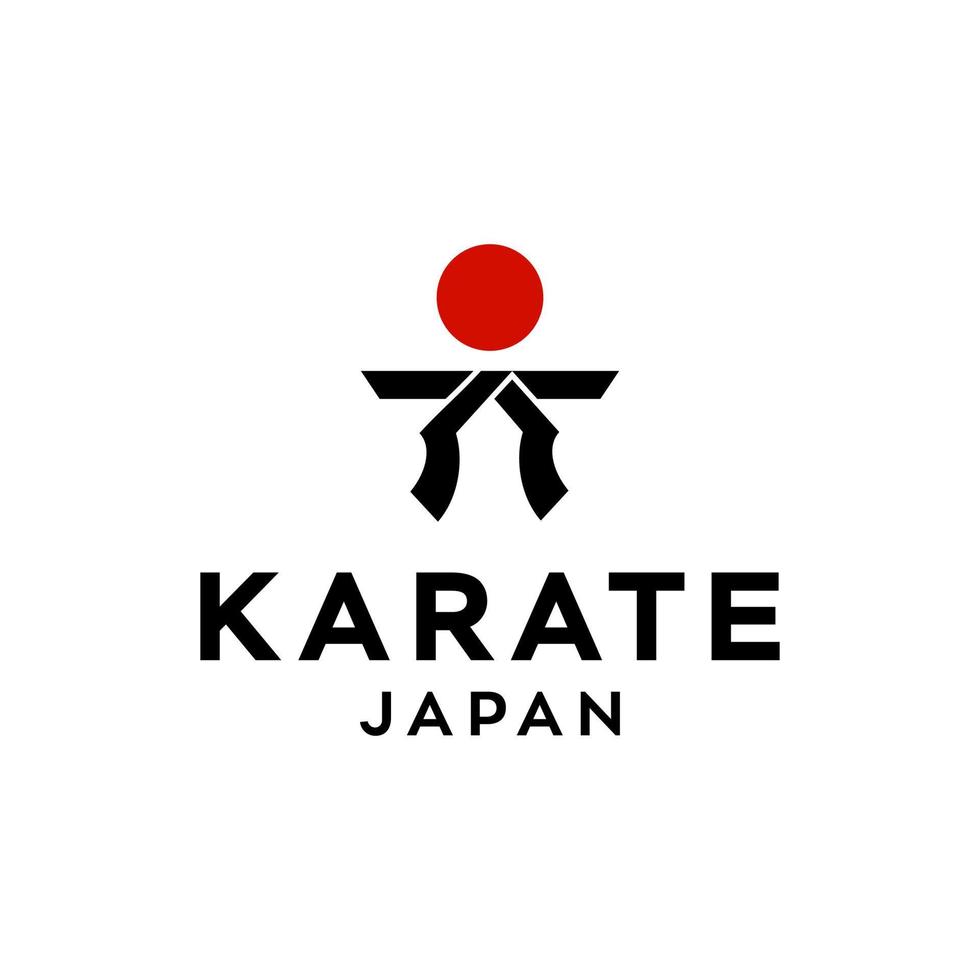 karate svart bälte japan logotyp ikon vektor illustration design taekwondo blanda muskel konst , muay thai