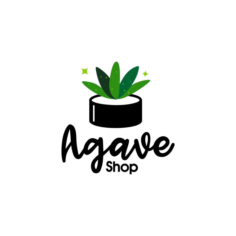 agave växt logotyp design illustration ikon vektor