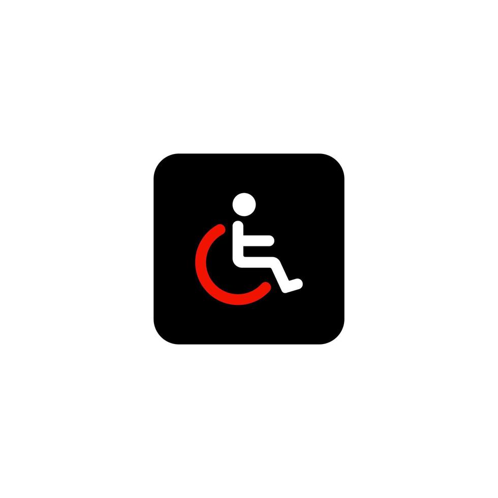 Rollstuhl, behindertengerechtes Parkzugangsschild flaches Vektorsymbol für Apps und Druckillustration isoliert auf transparentem Hintergrund vektor