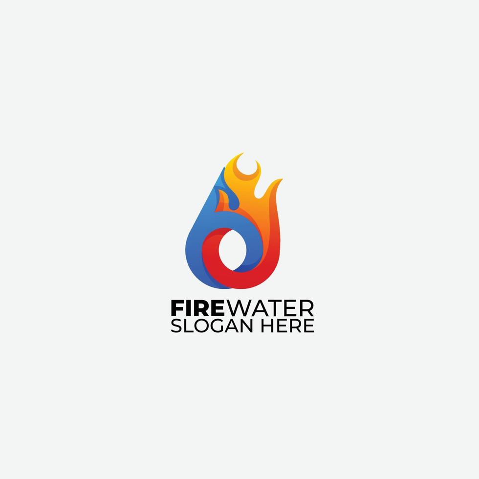 Symbol Logo Feuer Wasser Farbverlauf bunt vektor