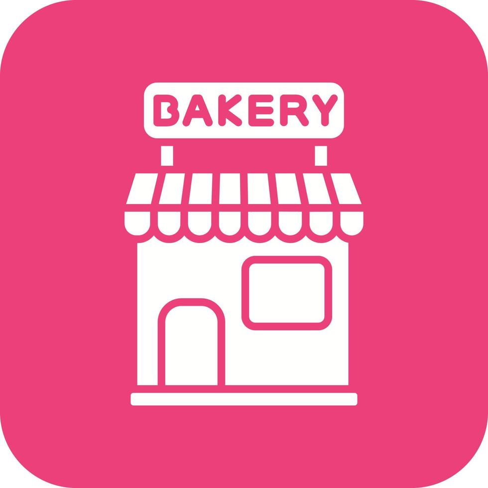 Bäckerei-Shop Glyphe Runde Ecke Hintergrundsymbol vektor