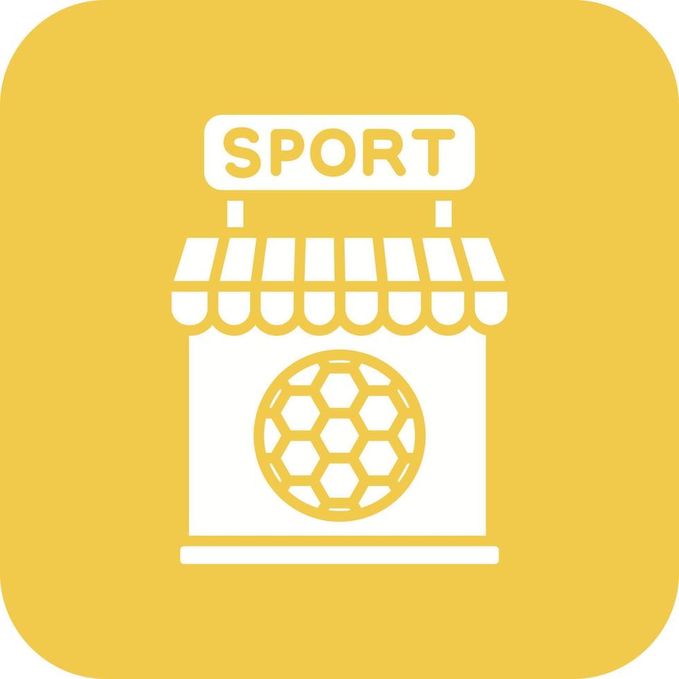 Sportgeschäft Glyphe Runde Ecke Hintergrundsymbol vektor