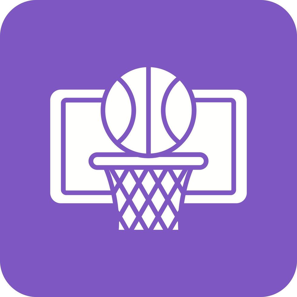 Hintergrundsymbol der runden Ecke der Basketball-Glyphe vektor