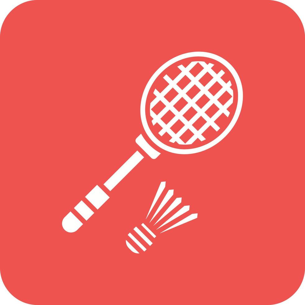 badminton glyf runda hörn bakgrund ikon vektor