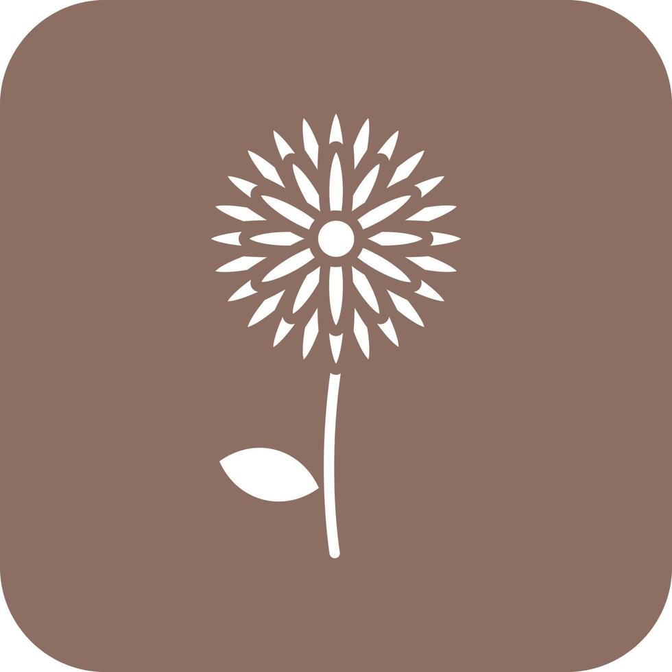 Chrysanthemen-Glyphe mit runder Ecke Hintergrundsymbol vektor