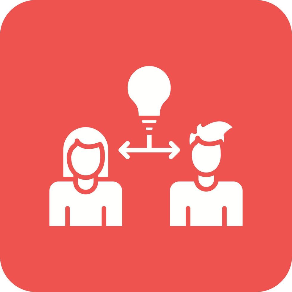 Hintergrundsymbol für Teamwork-Glyphe mit runder Ecke vektor