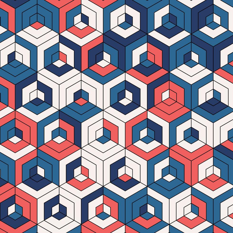 bunter 3D-Hexagon-Hintergrund vektor