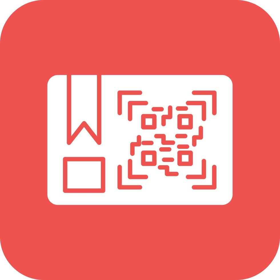 Paket qr Code Glyphe Hintergrundsymbol mit runder Ecke vektor