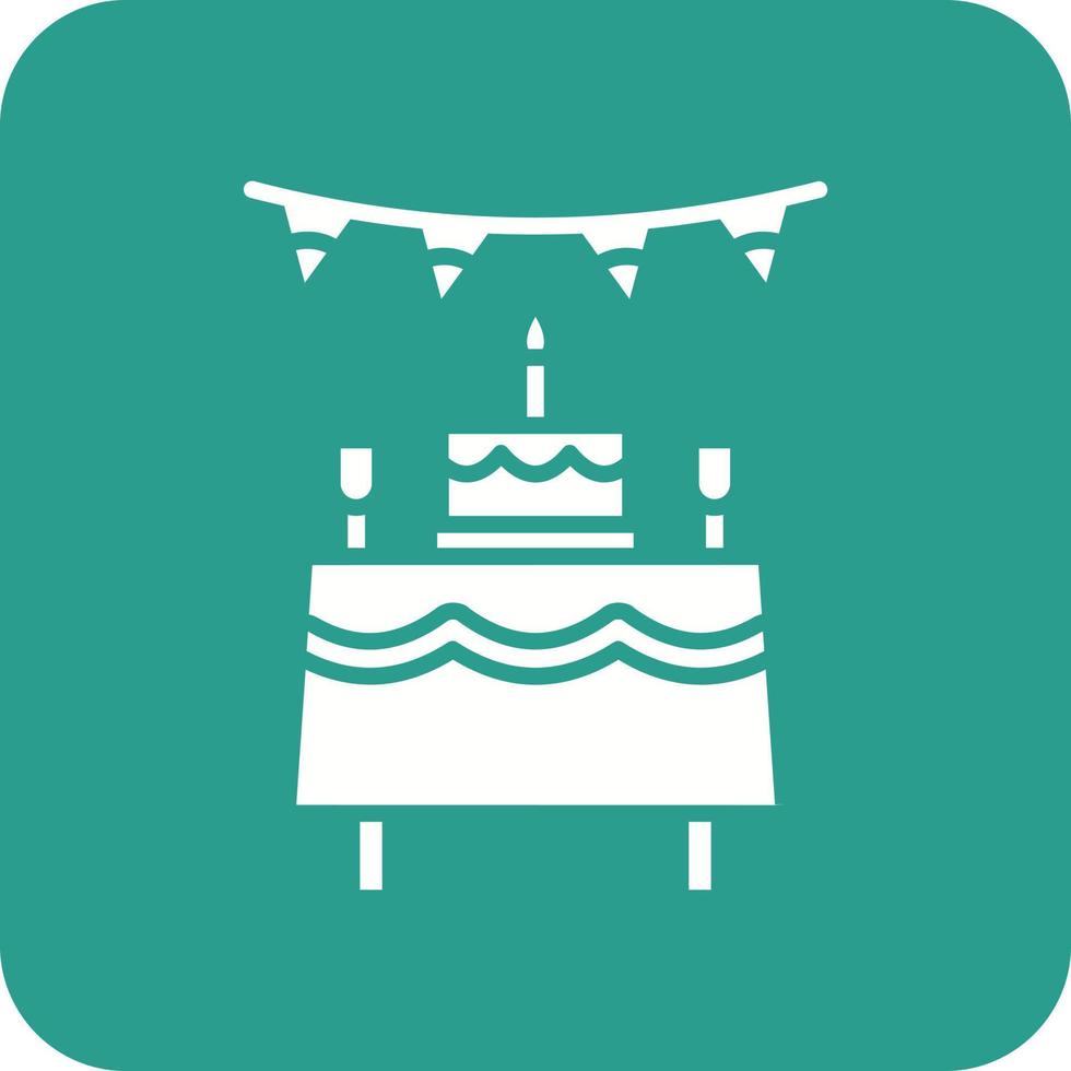 Geburtstagstabelle Glyphe Hintergrundsymbol mit runder Ecke vektor