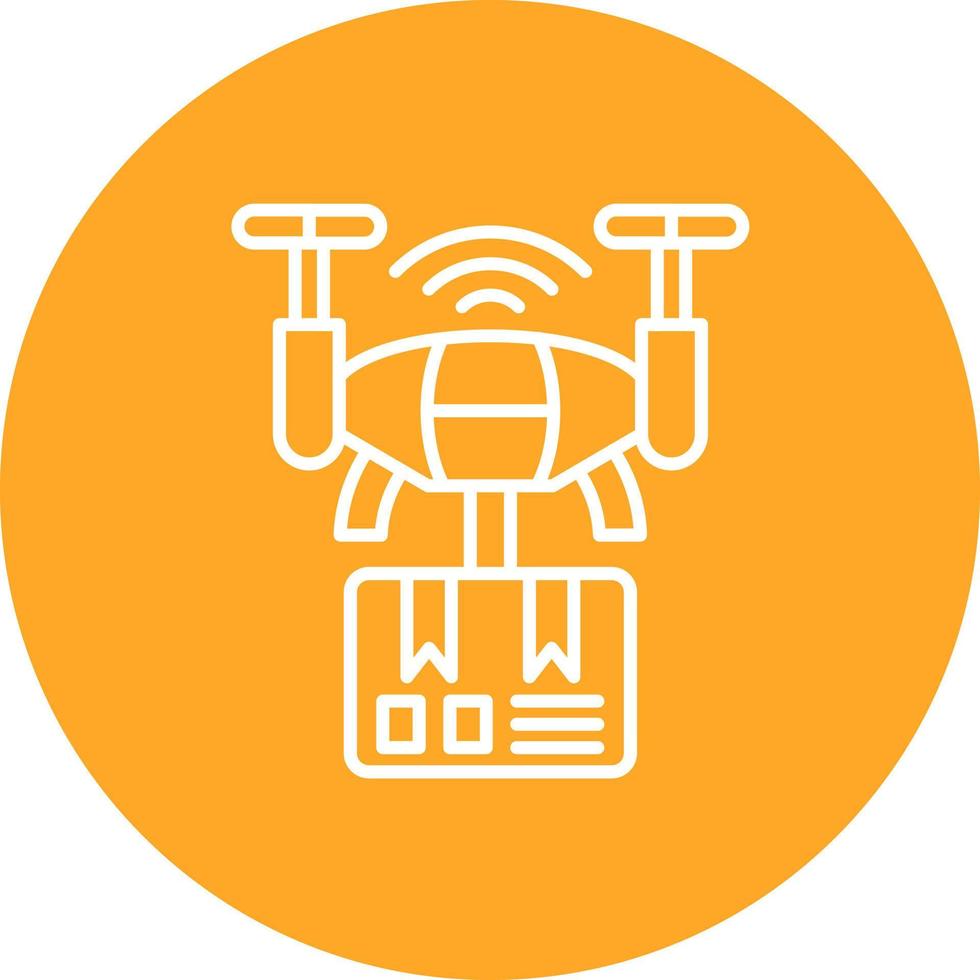 Glyphen-Kreissymbol für Drohnenlieferung vektor