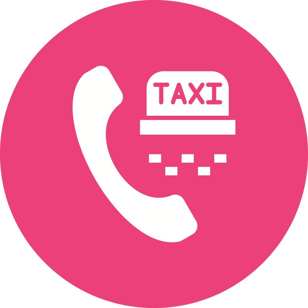 Rufen Sie das Taxi-Glyphen-Kreissymbol an vektor