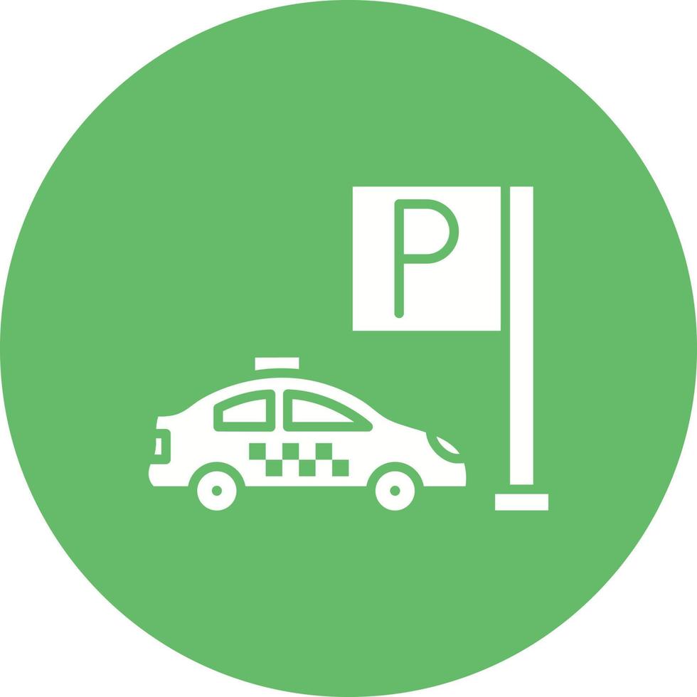 Parkplatz-Glyphe-Kreis-Symbol vektor