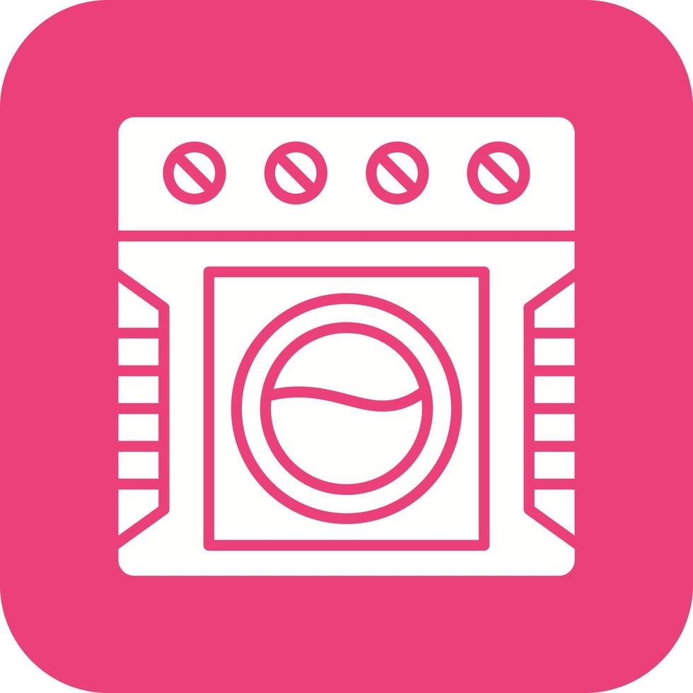 Waschmaschine Glyphe Runde Ecke Hintergrundsymbol vektor