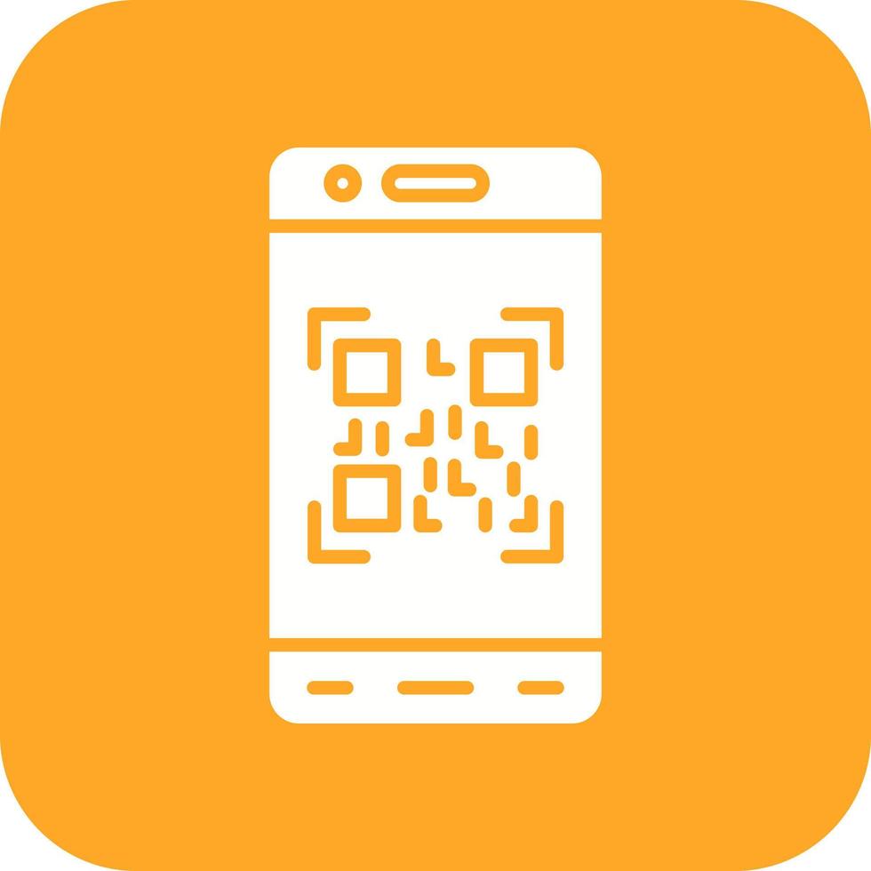 mobil qr koda glyf runda hörn bakgrund ikon vektor