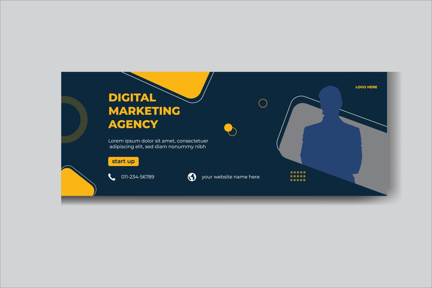 digital business marketing social media und web-banner-cover-vorlage vektor