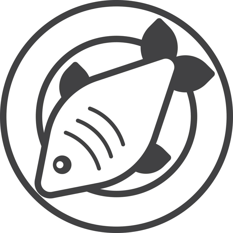 kokt fisk och maträtter illustration i minimal stil vektor