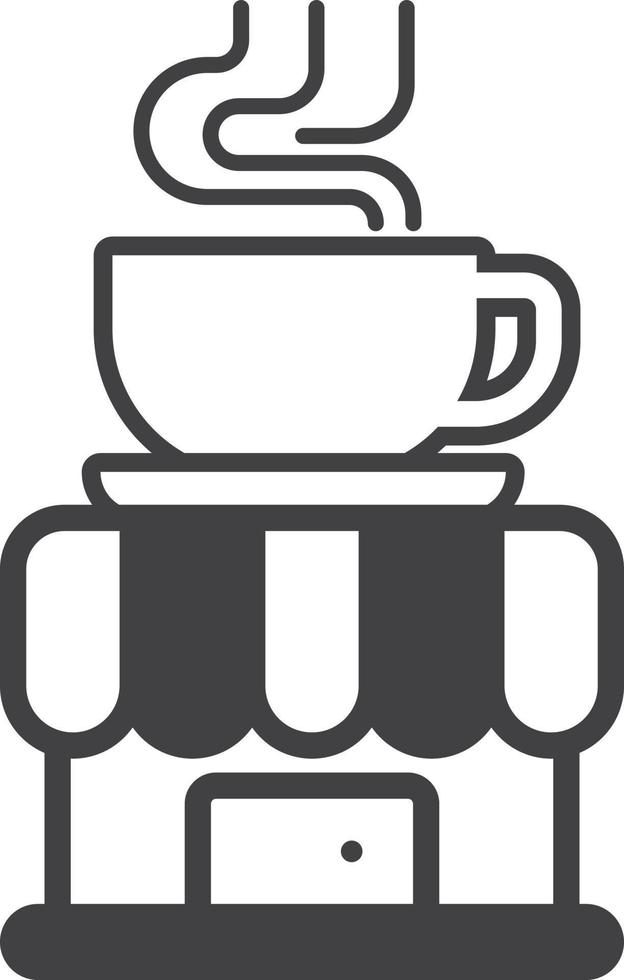 kaffe affär byggnad illustration i minimal stil vektor