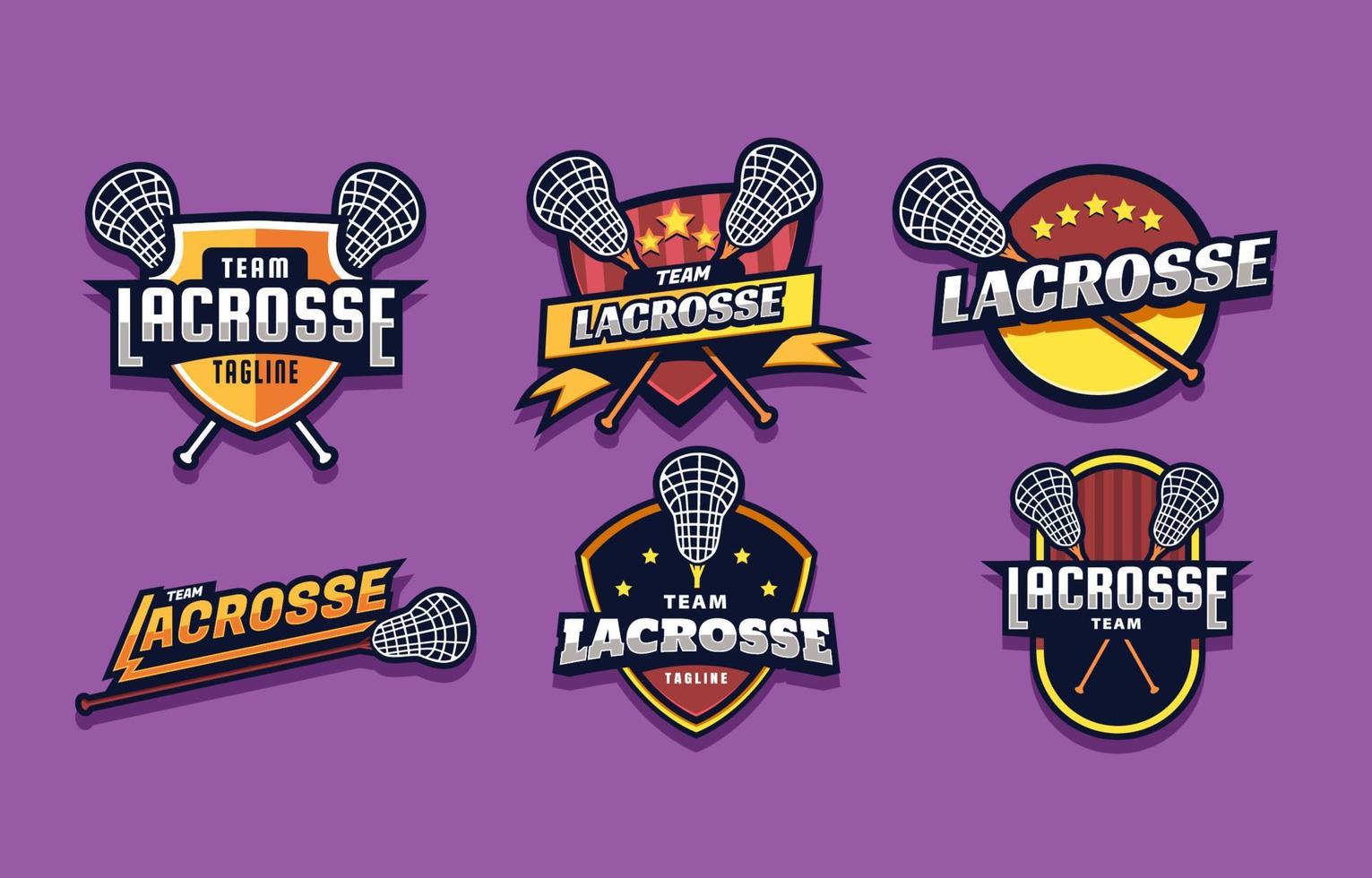 Logo im sportlichen Stil des Lacrosse-Teams vektor