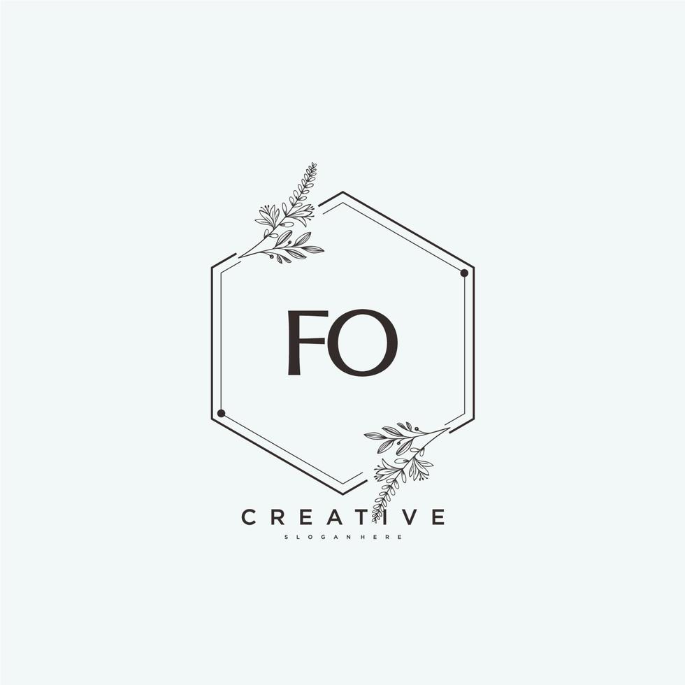 fo skönhet vektor första logotyp konst, handstil logotyp av första signatur, bröllop, mode, smycken, boutique, blommig och botanisk med kreativ mall för några företag eller företag.