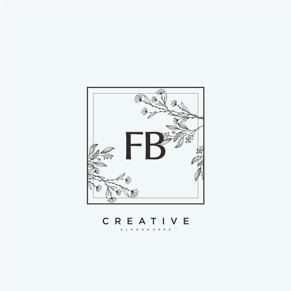 fb Beauty Vector Initial Logo Art, Handschrift Logo der Erstunterschrift, Hochzeit, Mode, Schmuck, Boutique, Blumen und Pflanzen mit kreativer Vorlage für jedes Unternehmen oder Geschäft.