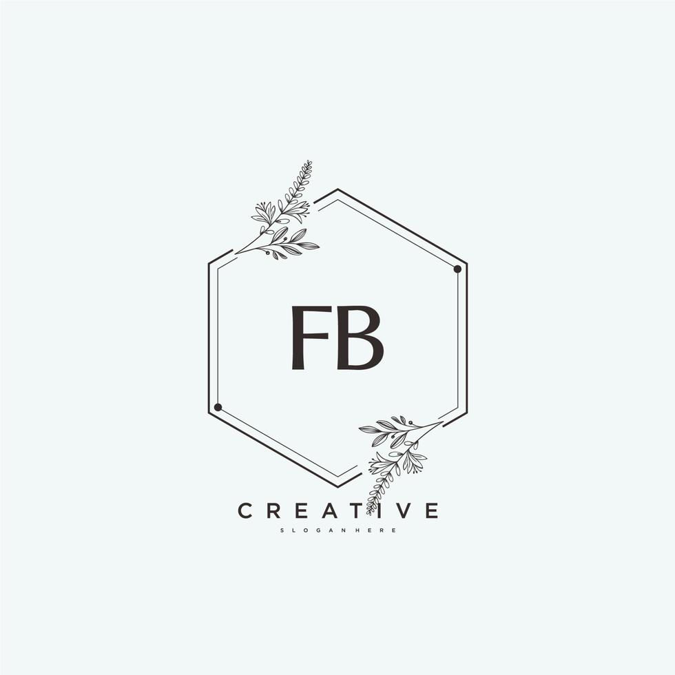 fb Beauty Vector Initial Logo Art, Handschrift Logo der Erstunterschrift, Hochzeit, Mode, Schmuck, Boutique, Blumen und Pflanzen mit kreativer Vorlage für jedes Unternehmen oder Geschäft.