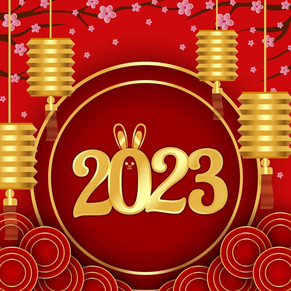 frohes chinesisches neujahr 2023 hintergrund vektor