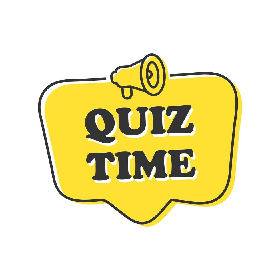 Quiz-Logo mit Sprechblasensymbolen, Konzept der Fragebogenshow singen, Quiz. vektor