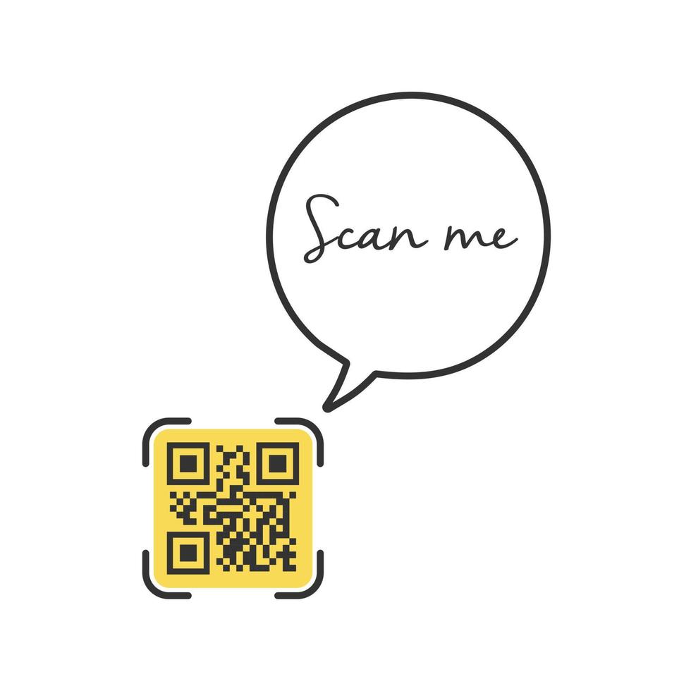 QR-Code für Smartphones. Inschrift scannen Sie mich mit dem Smartphone-Symbol. QR-Code für die Zahlung. vektor