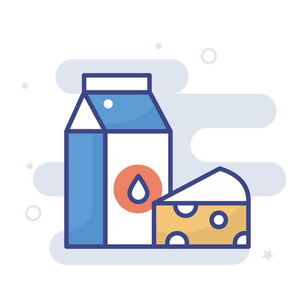 mjölk produkt vektor fylld översikt ikon stil illustration. eps 10 fil