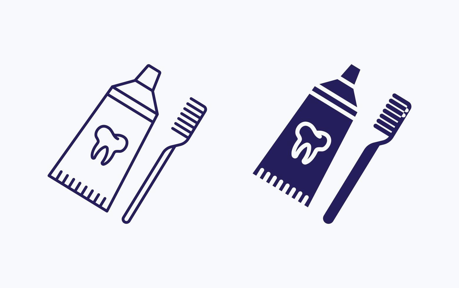 tandkräm och borsta illustration ikon vektor