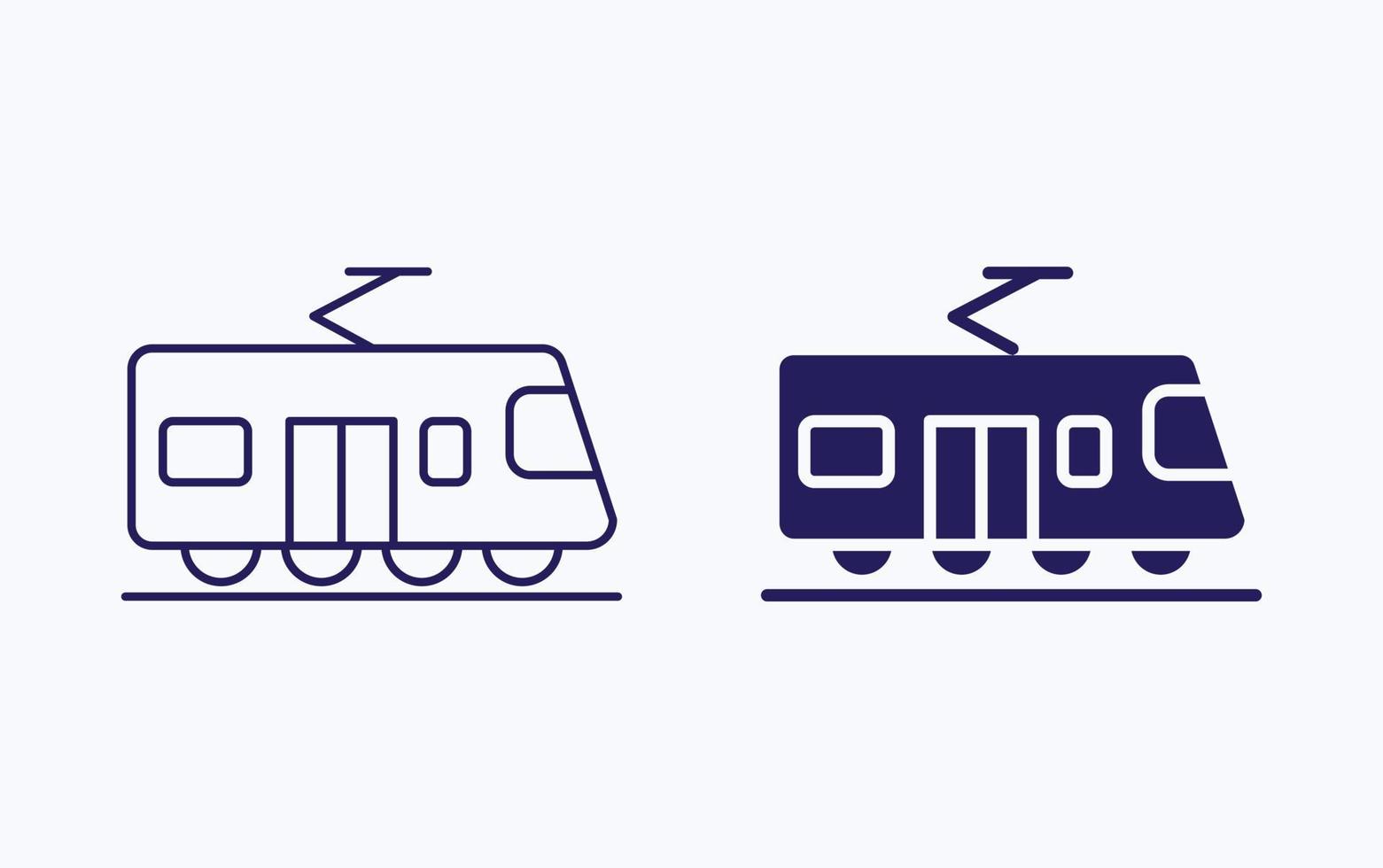 Symbol für die Darstellung der Straßenbahn-U-Bahn-Position vektor