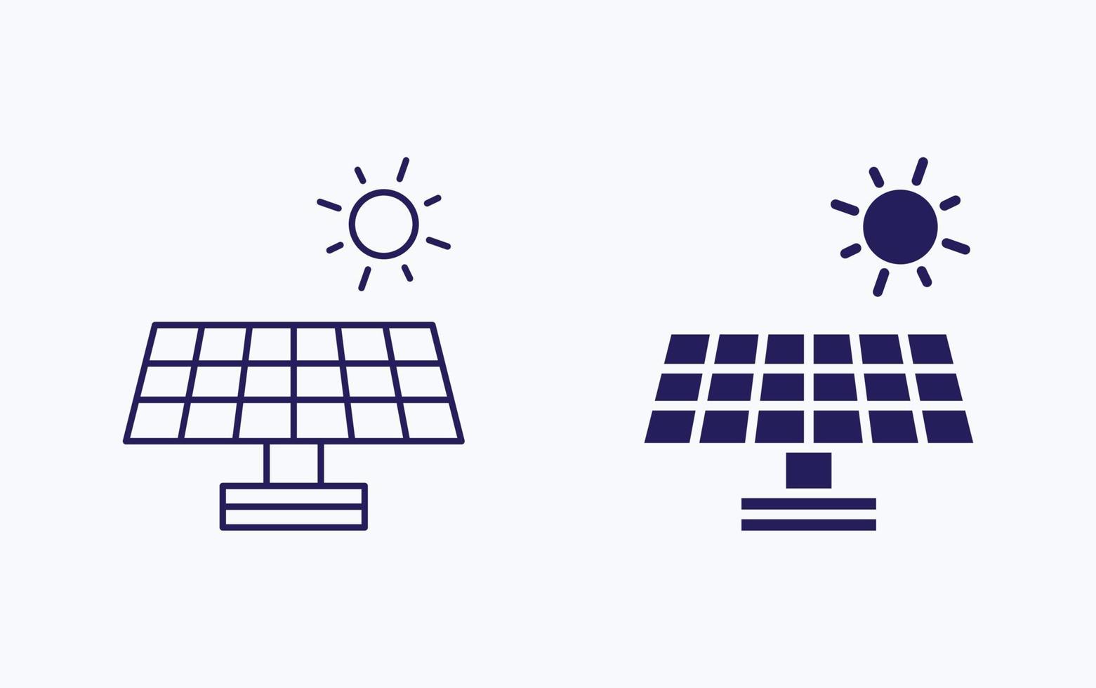 Symbol für die Abbildung von Sonnenkollektoren vektor