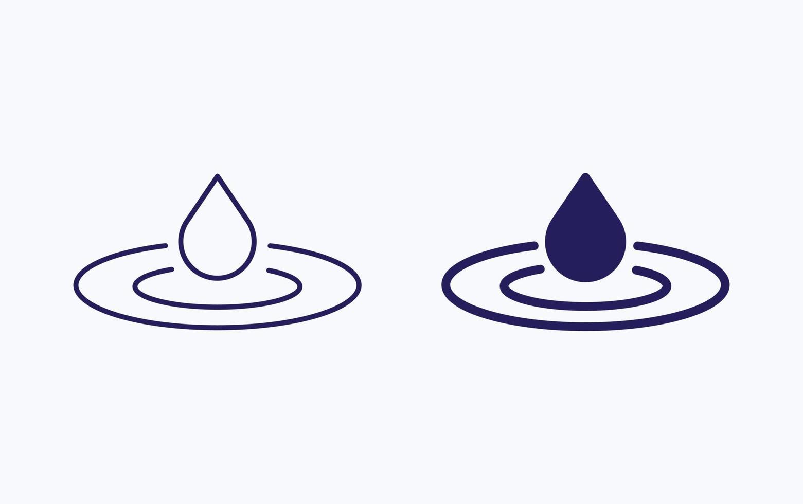 Symbol für Wassertropfen und Wellenillustration vektor