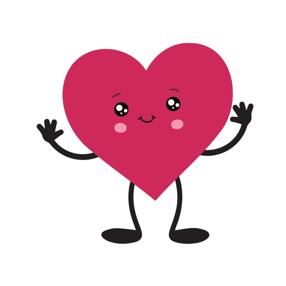 ein Herz im Hawaii-Stil. handgezeichnete emotionale Zeichentrickfigur. süßer Liebescharakter vektor
