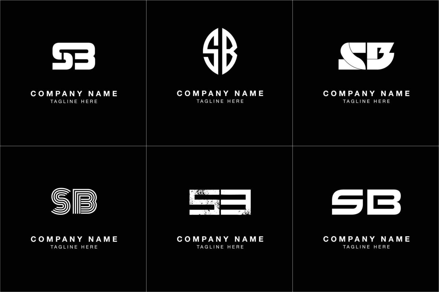 sb brev logotyp samling i modern abstrakt stil vektor