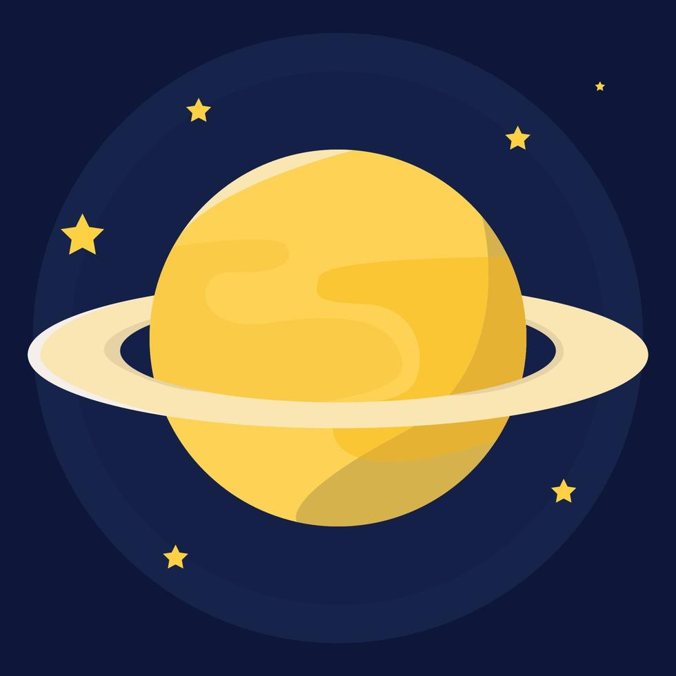 Saturn-Planeten-Weltraum-Vektor-Flat-Style-Download vektor