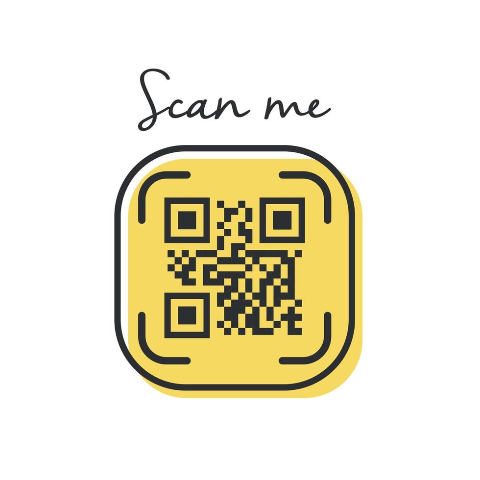 QR-Code für Smartphones. Inschrift scannen Sie mich mit dem Smartphone-Symbol. QR-Code für die Zahlung. Vektor. vektor