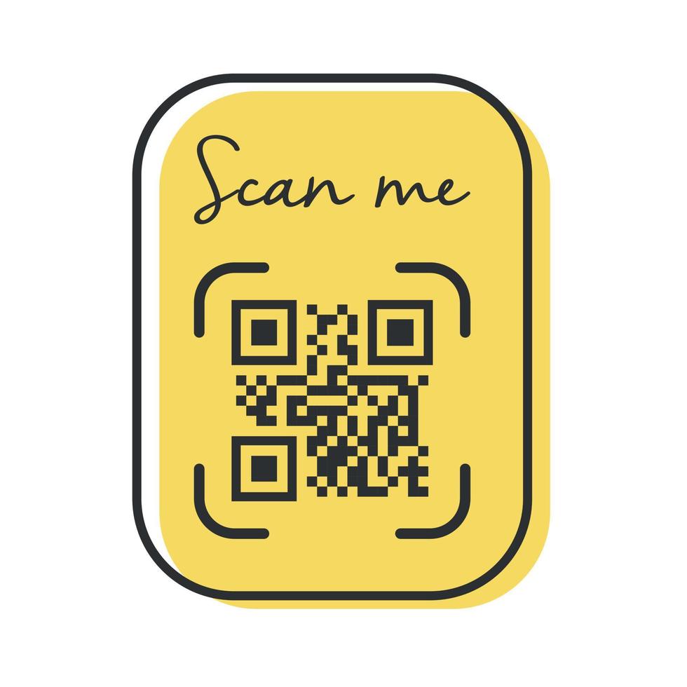 QR-Code für Smartphones. Inschrift scannen Sie mich mit dem Smartphone-Symbol. QR-Code für die Zahlung. Vektor. vektor