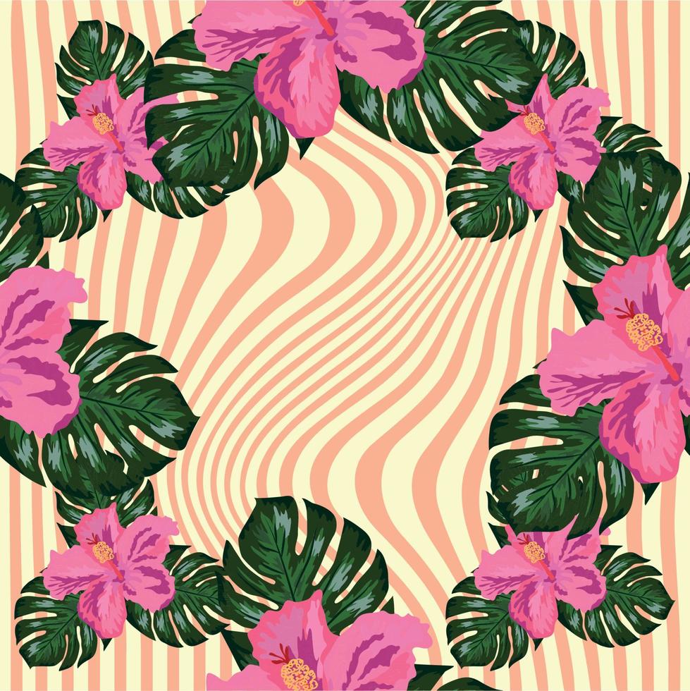 blommig exotisk tropisk sömlös mönster tropisk hawaiian tapet. botanisk skriva ut. modern blommig bakgrund vektor