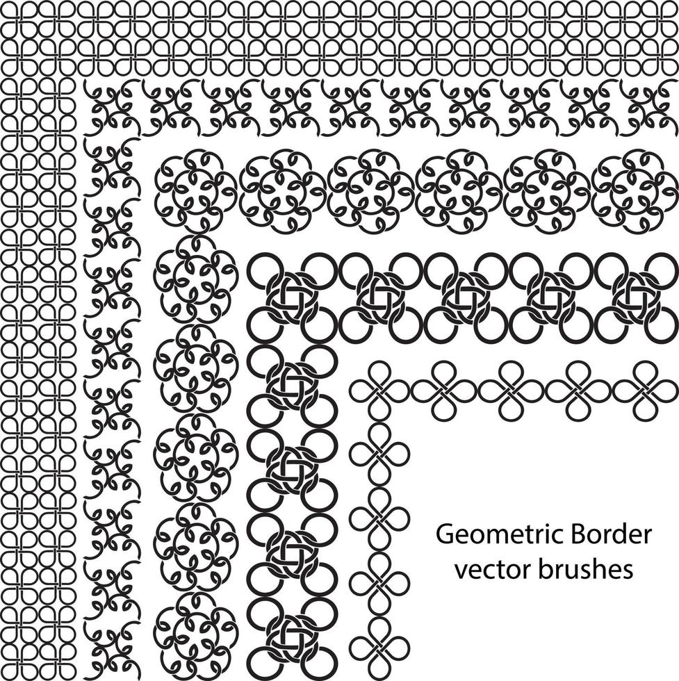gräns vektor mönster borsta uppsättning i sömlös celtic och geometrisk element