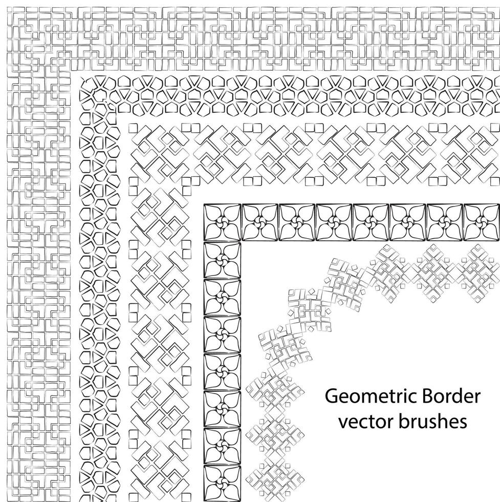 gräns vektor mönster borsta uppsättning i sömlös celtic och geometrisk element