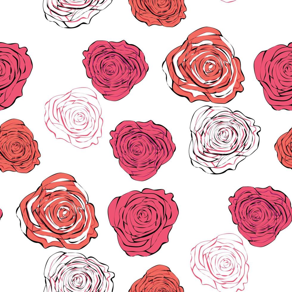 elegantes nahtloses muster mit schönen rosa rosen für ihr design vektor