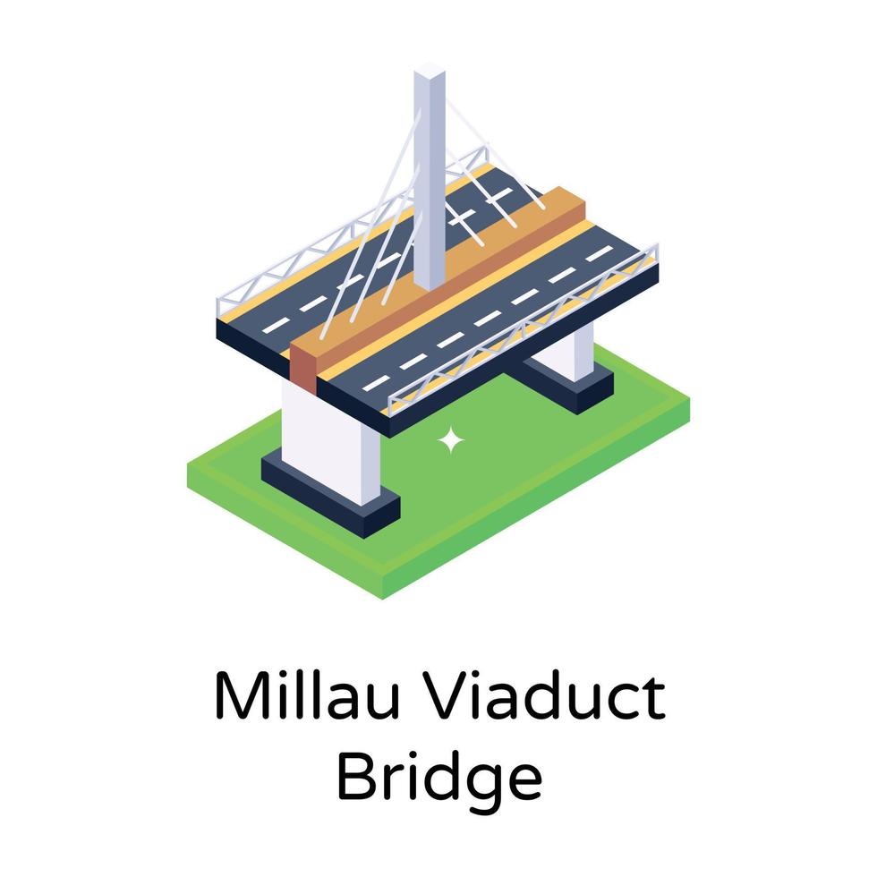 isometrisches editierbares symbol der brücke vektor