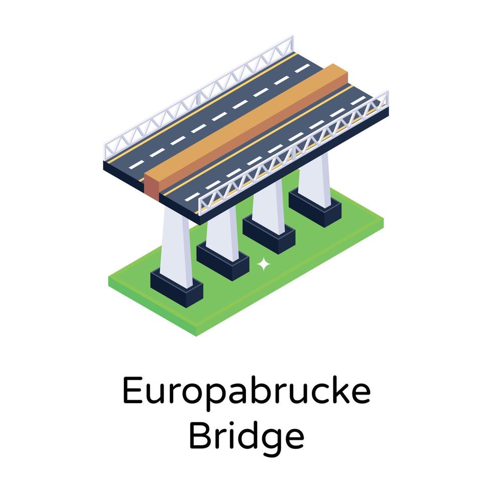 isometrisk redigerbar ikon av bro vektor